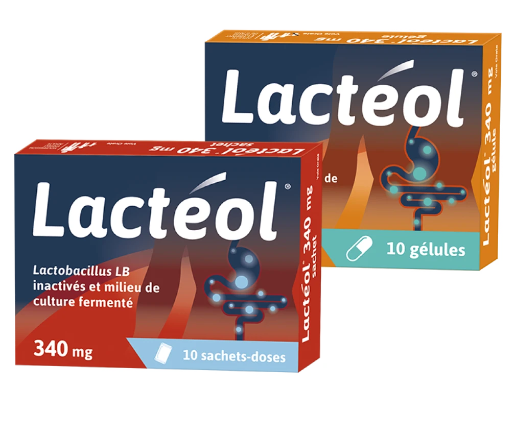 Lactéol® 340mg - Médicament antidiarrhéique en sachet en géllule pour restaurer la flore intestinale